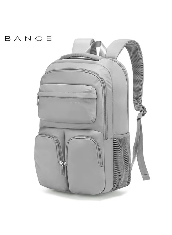 بانجي Bange 1807  Grey polyester unisex travel backpacks laptop waterproof - Image 1